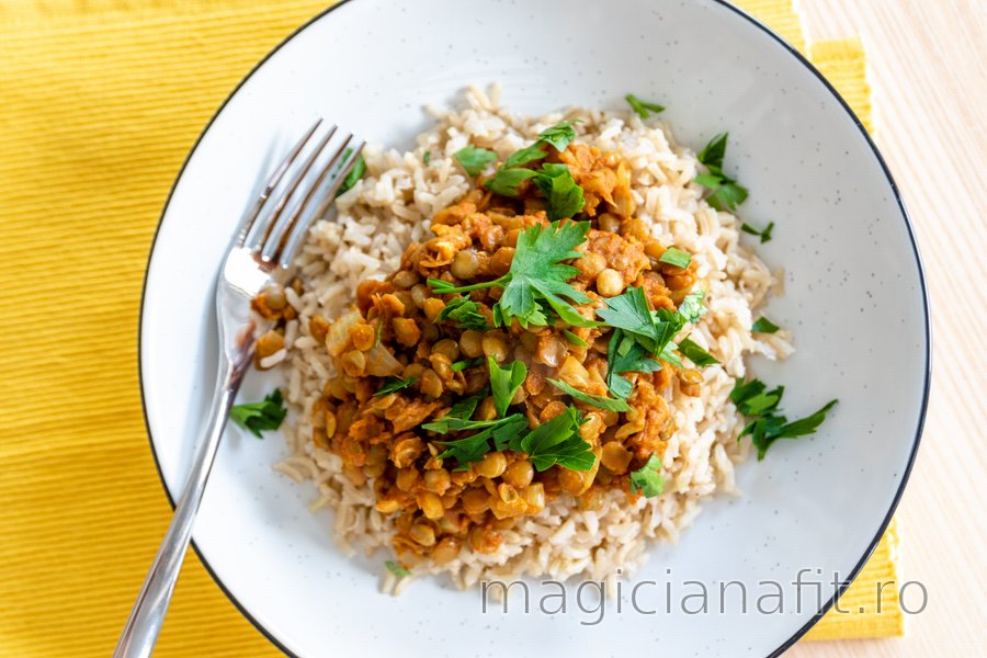 Rețetă simplă de curry indian cu linte