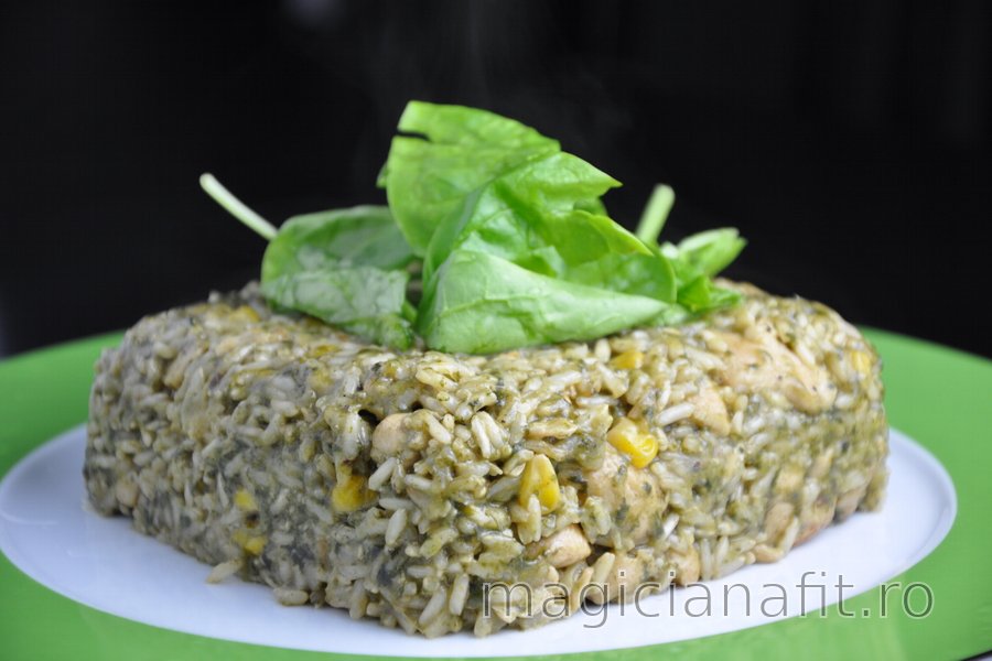 Risotto delicios cu pui şi spanac