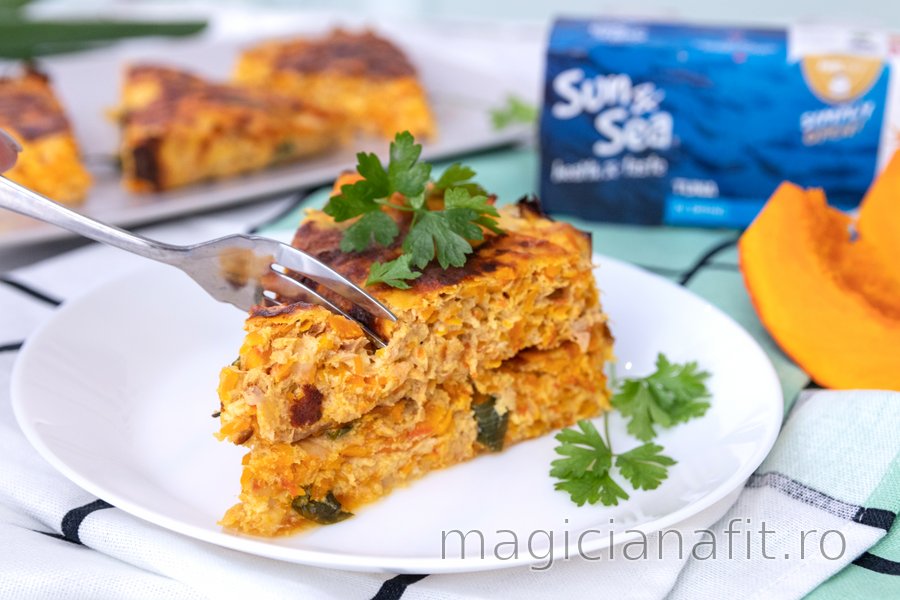 Quiche fit cu ton și dovleac